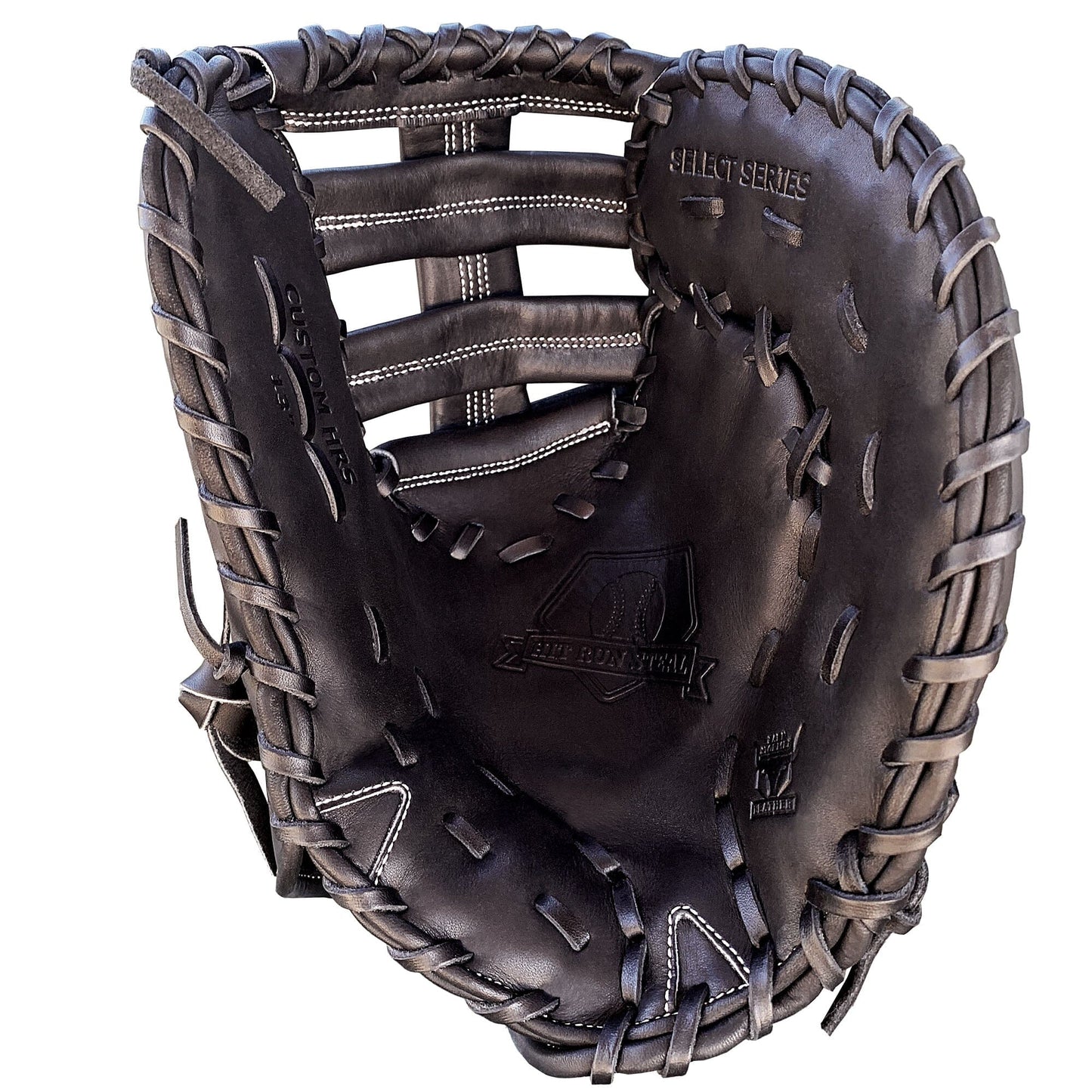 13" Softball First Base Mitt - Black with Black Laces