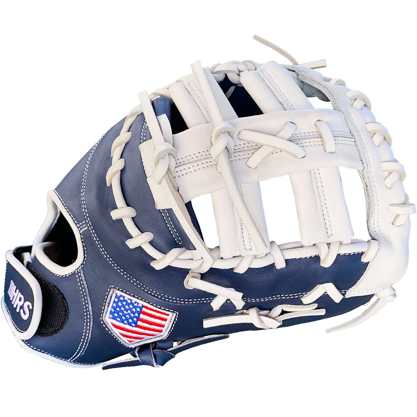 13" Softball First Base Mitt - Navy with White Web