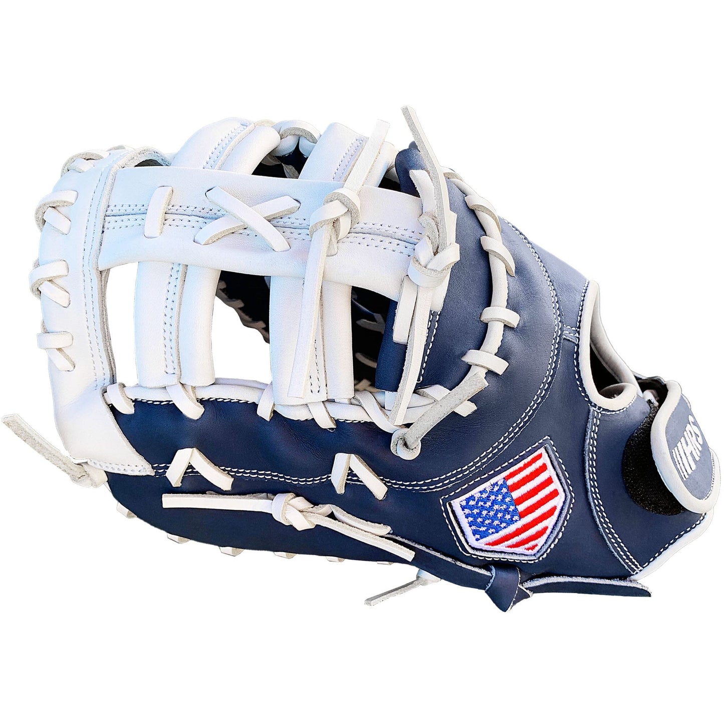 13" Softball First Base Mitt - Navy with White Web