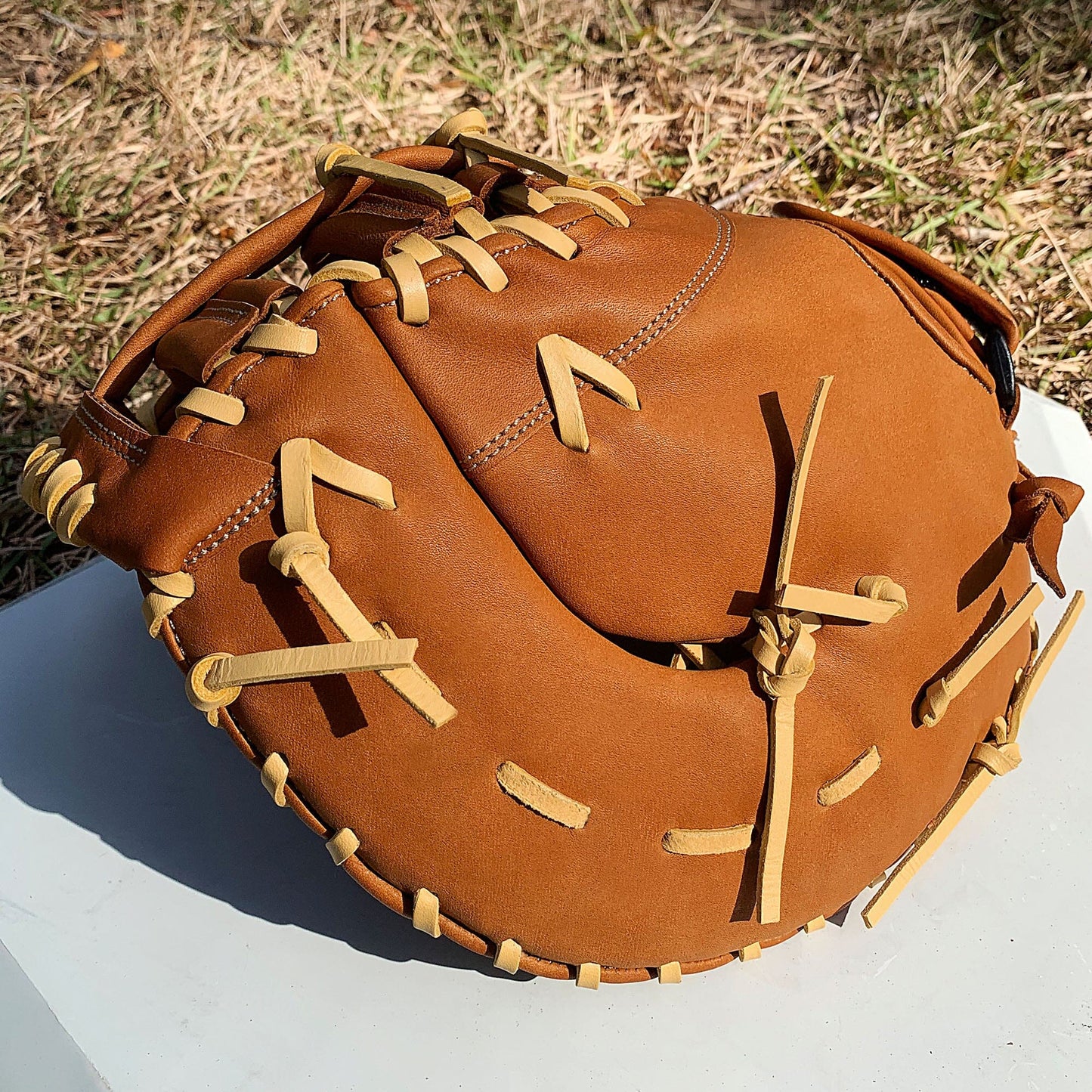 13" Softball First Base Mitt - Tan with Cream Laces