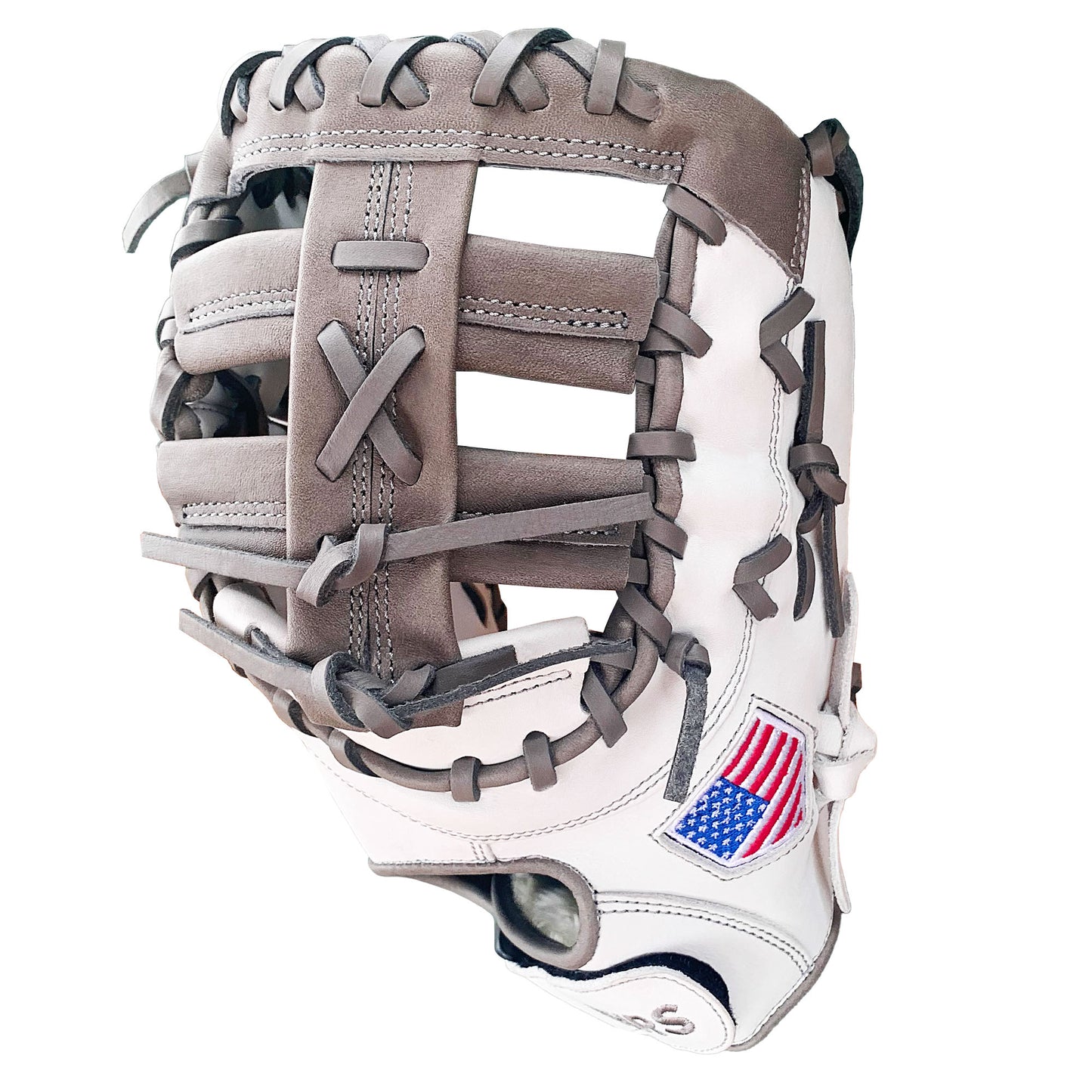 13" Softball First Base Mitt - White with Gray Laces