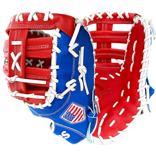 13" Baseball First Base Mitt - Red/White/Blue