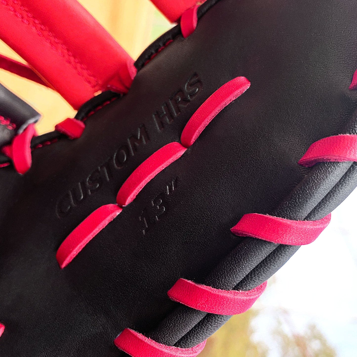 13" Baseball First Base Mitt - Black with Red Web