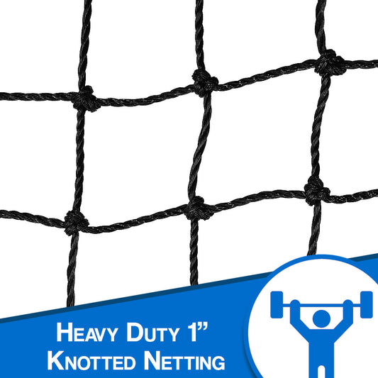 Heavy Duty 10'x10' / 10'x15' / 10'x20' Sports Barrier Protective Netting With Carabiner Clips - All Sport Containment Net Golf /Lacrosse / Football / Baseball / Softball / Basketball / Soccer / Hockey