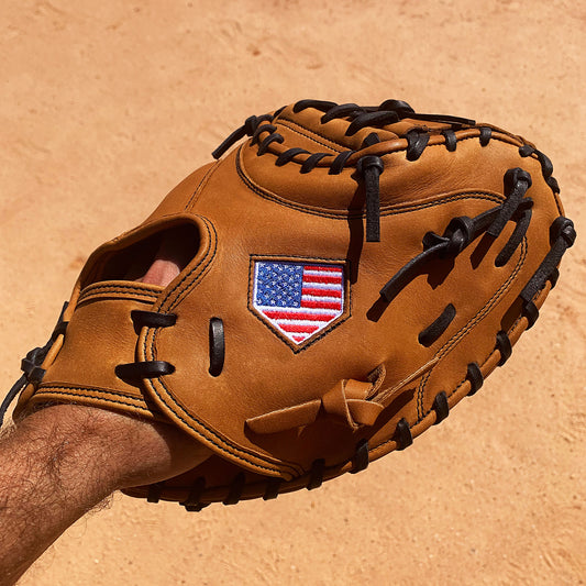 33.5" Baseball Catcher's Mitt - Tan with Black Laces