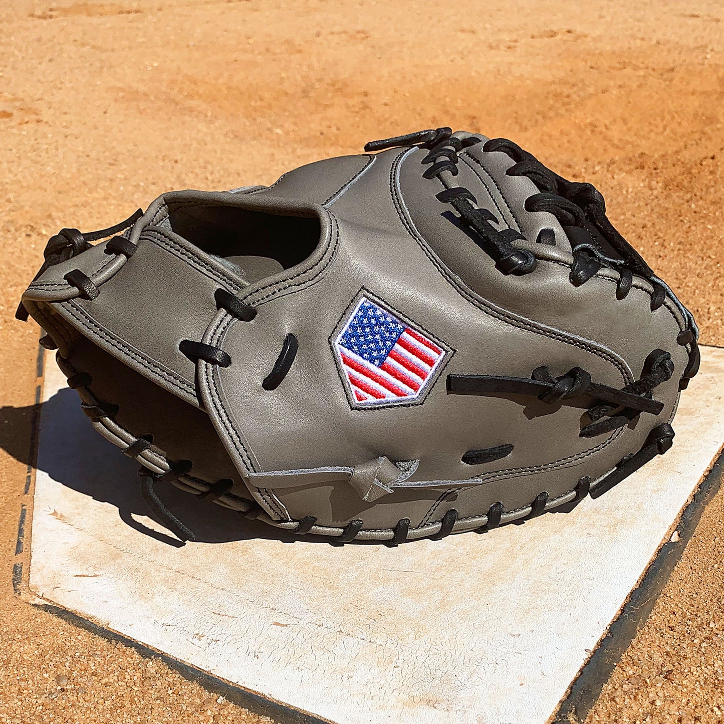 33.5" Baseball Catcher's Mitt - Gray with Black Web and Black Laces