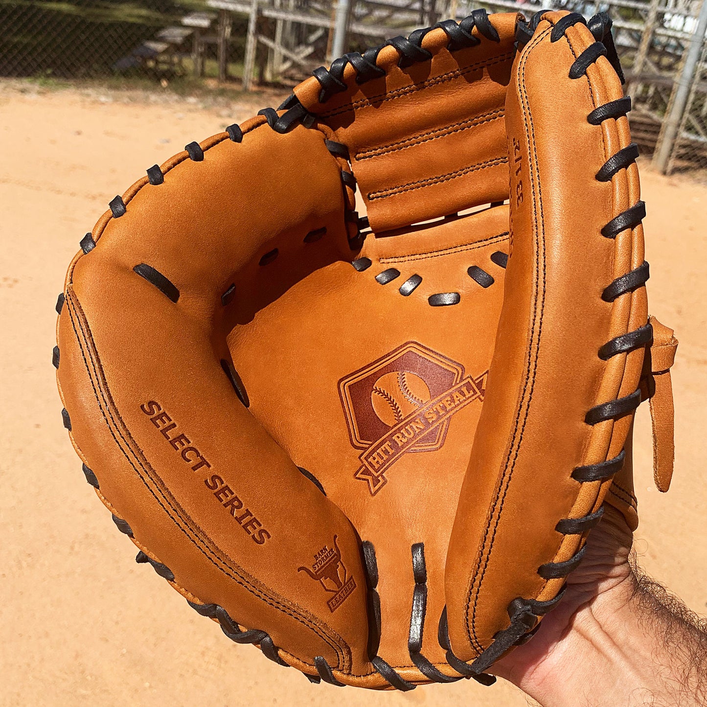 33.5" Baseball Catcher's Mitt - Tan with Black Laces