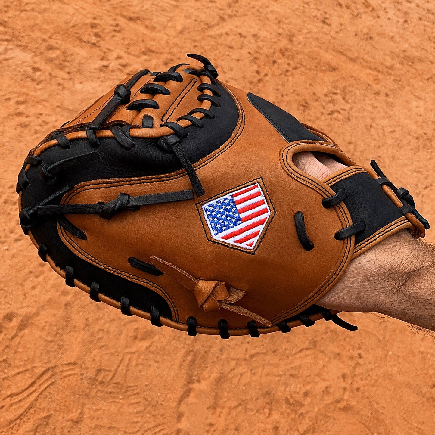 33.5" Baseball Catcher's Mitt - Tan With Black Accents