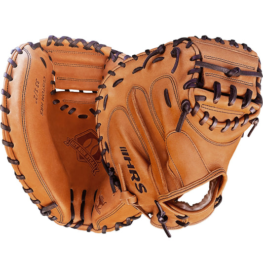 33.5" Baseball Catcher's Mitt - Tan with Black Laces