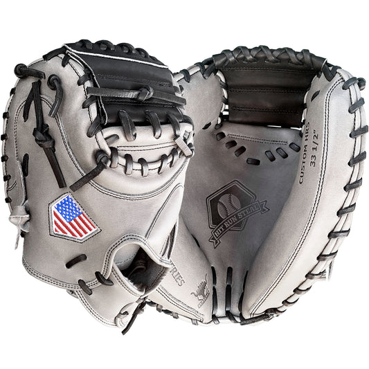 33.5" Baseball Catcher's Mitt - Gray with Black Web and Black Laces