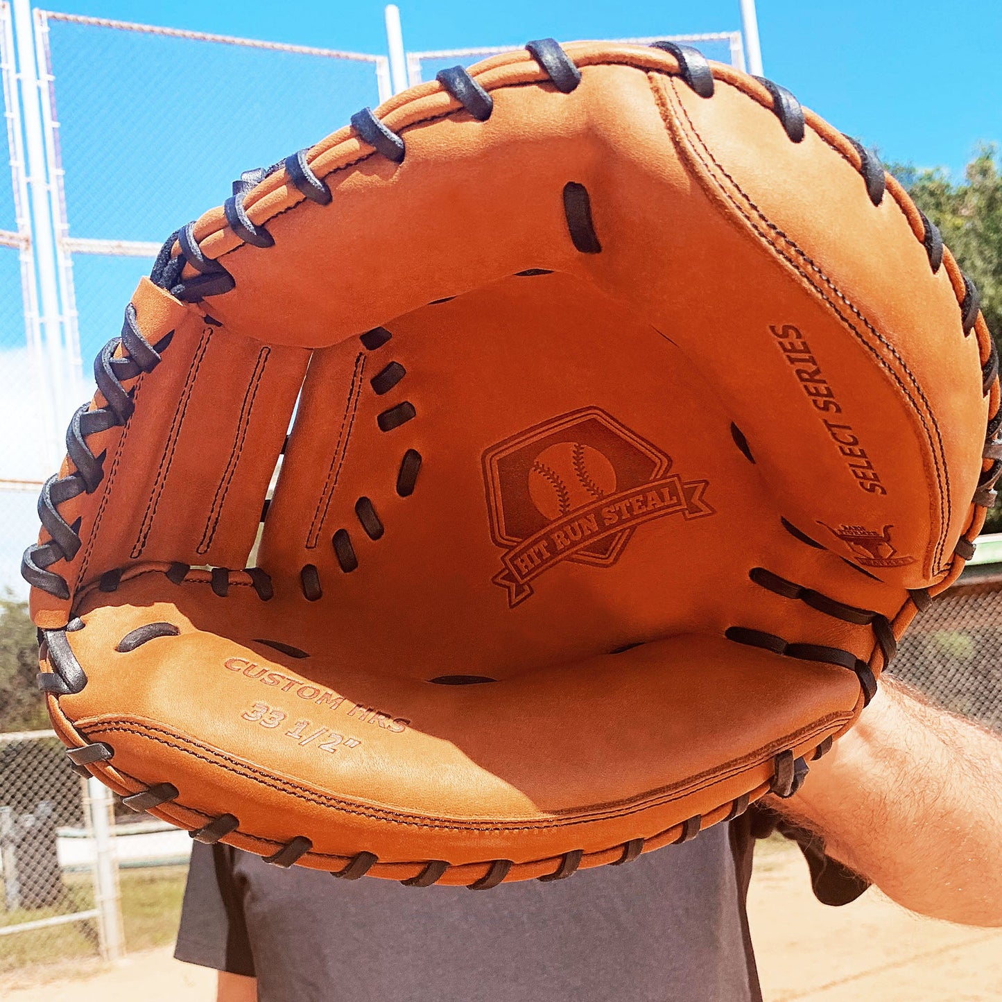 33.5" Baseball Catcher's Mitt - Tan with Black Laces