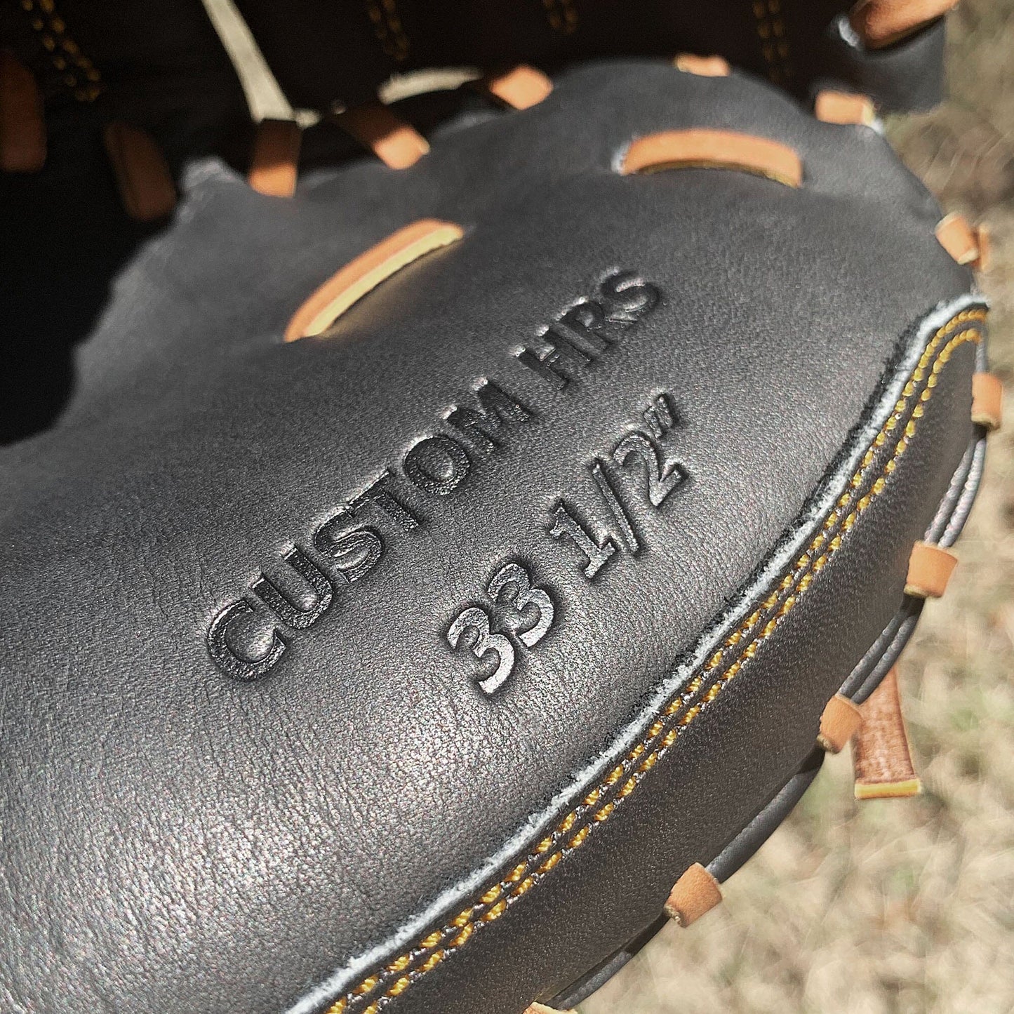 33.5" - Baseball Catcher's Mitt - Black with Tan Laces