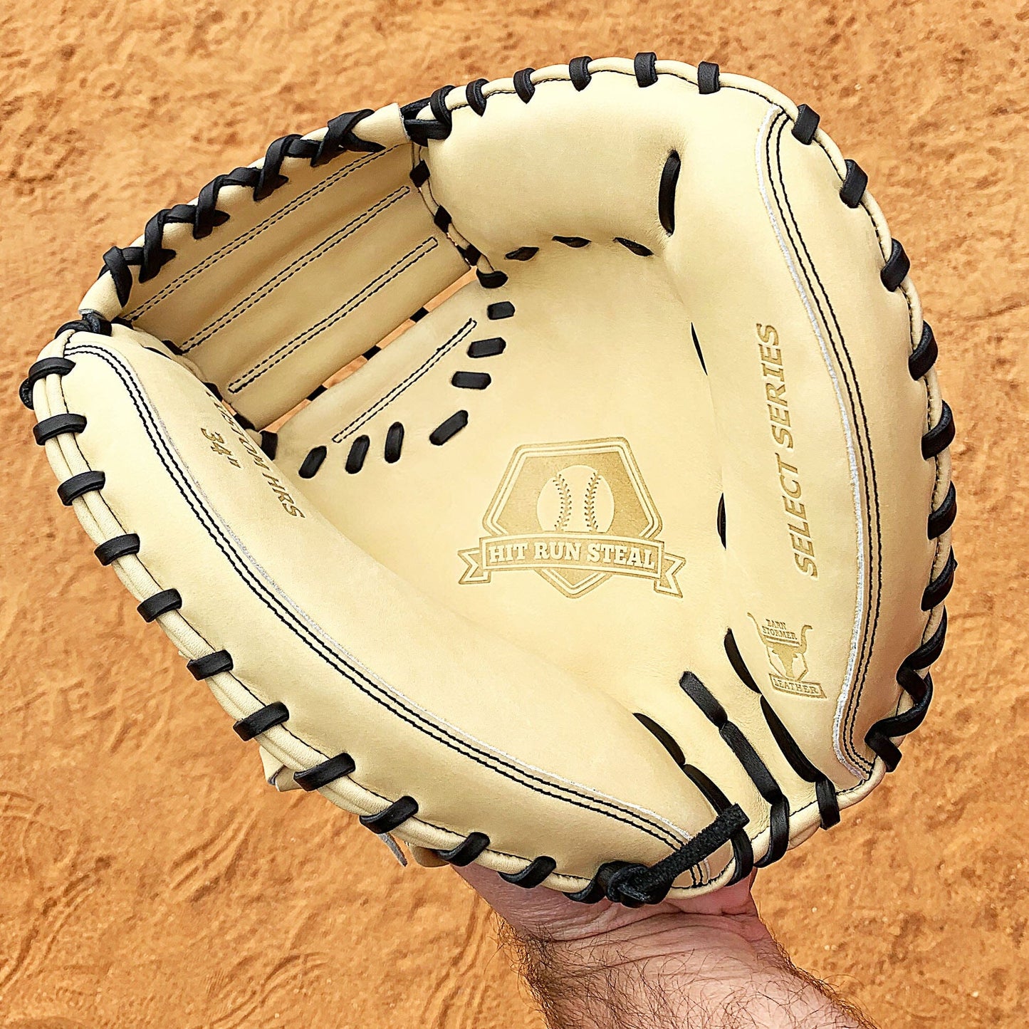 34" - Baseball Catcher's Mitt - Cream and Black