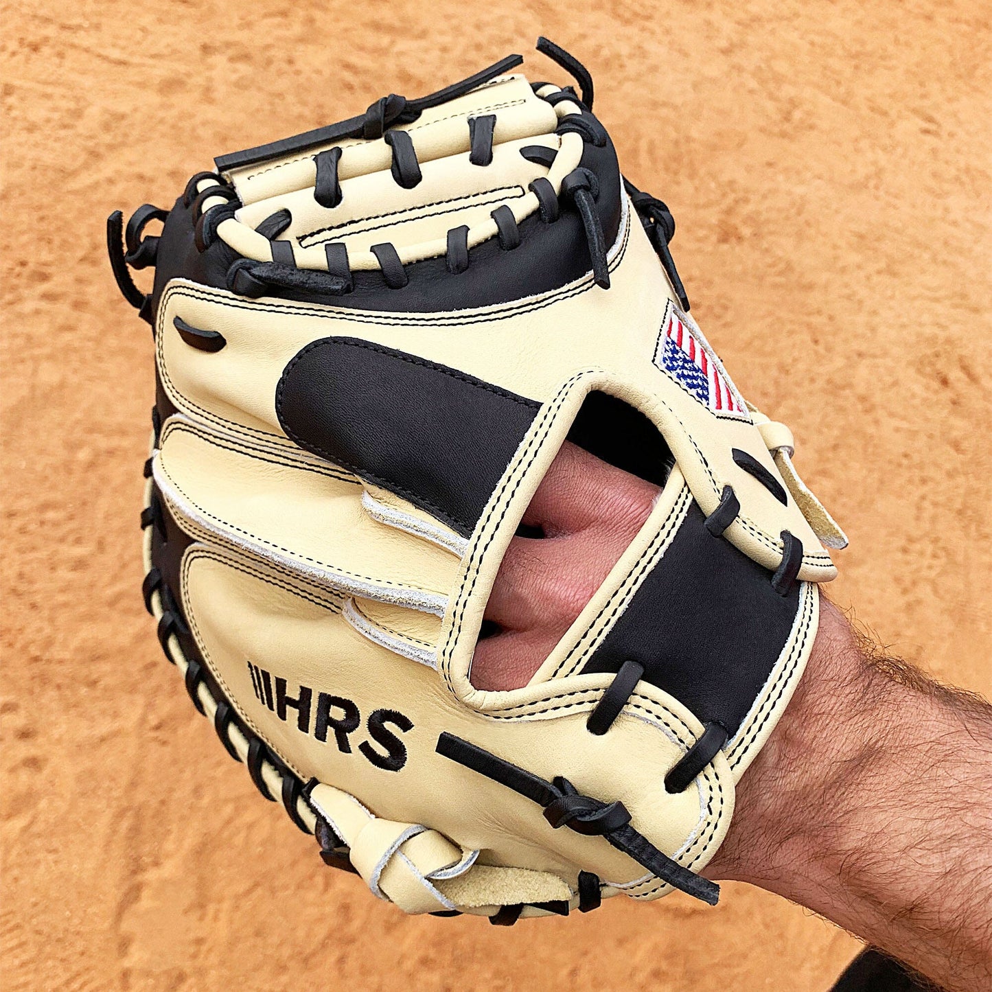 34" - Baseball Catcher's Mitt - Cream and Black