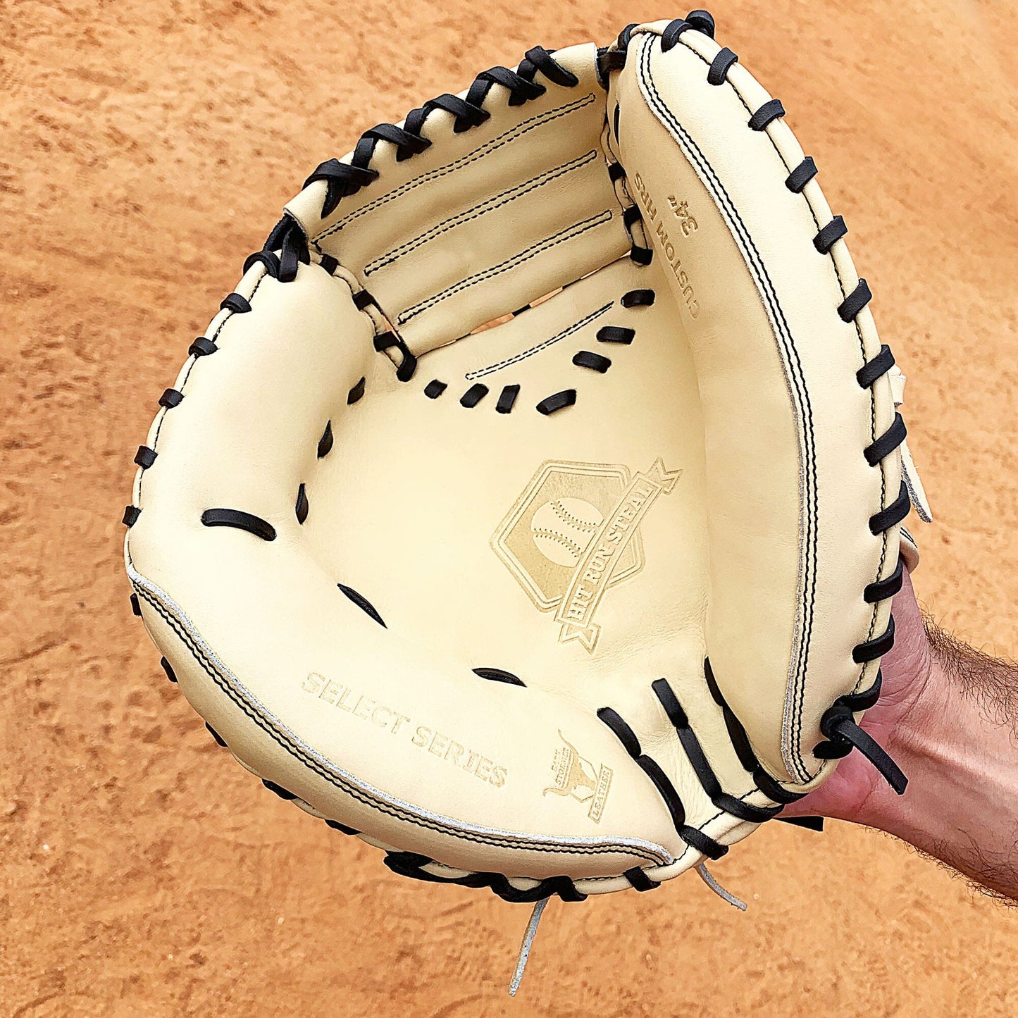 34" - Baseball Catcher's Mitt - Cream and Black