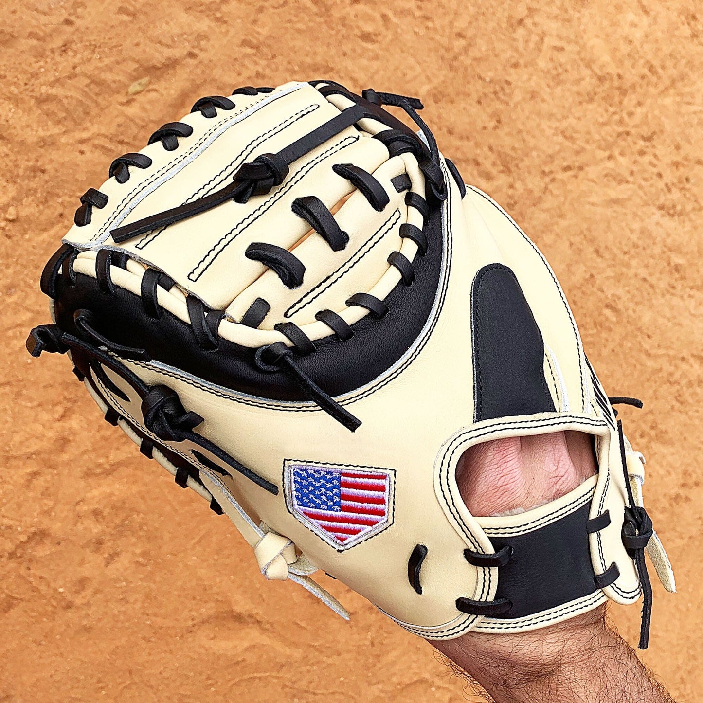 34" - Baseball Catcher's Mitt - Cream and Black