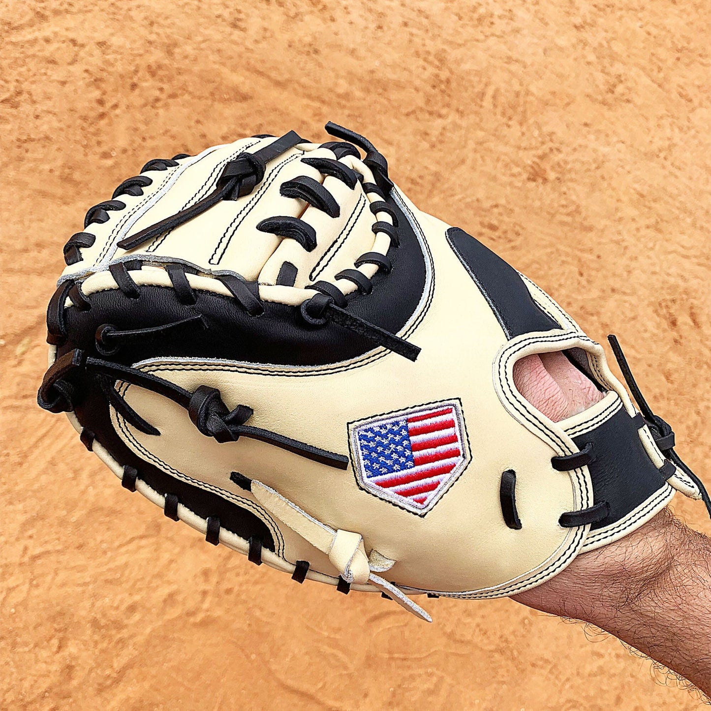 34" - Baseball Catcher's Mitt - Cream and Black