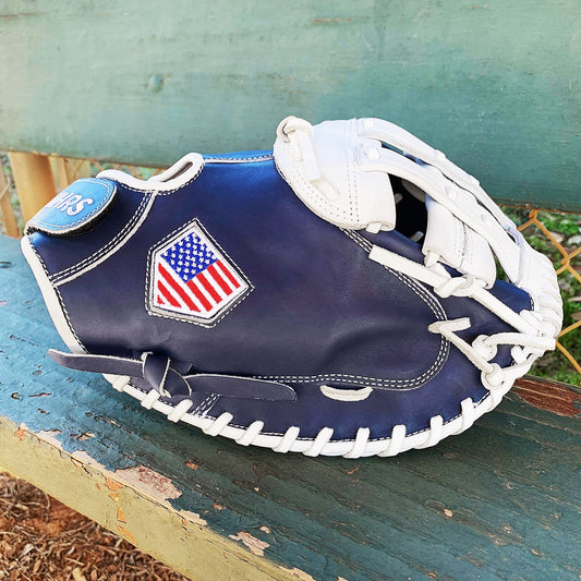 34" Softball Catcher's Mitt - Navy with White Web