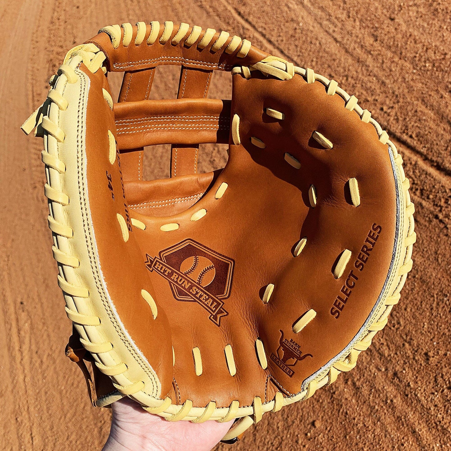 34" Softball Catcher's Mitt - Tan with Cream Laces