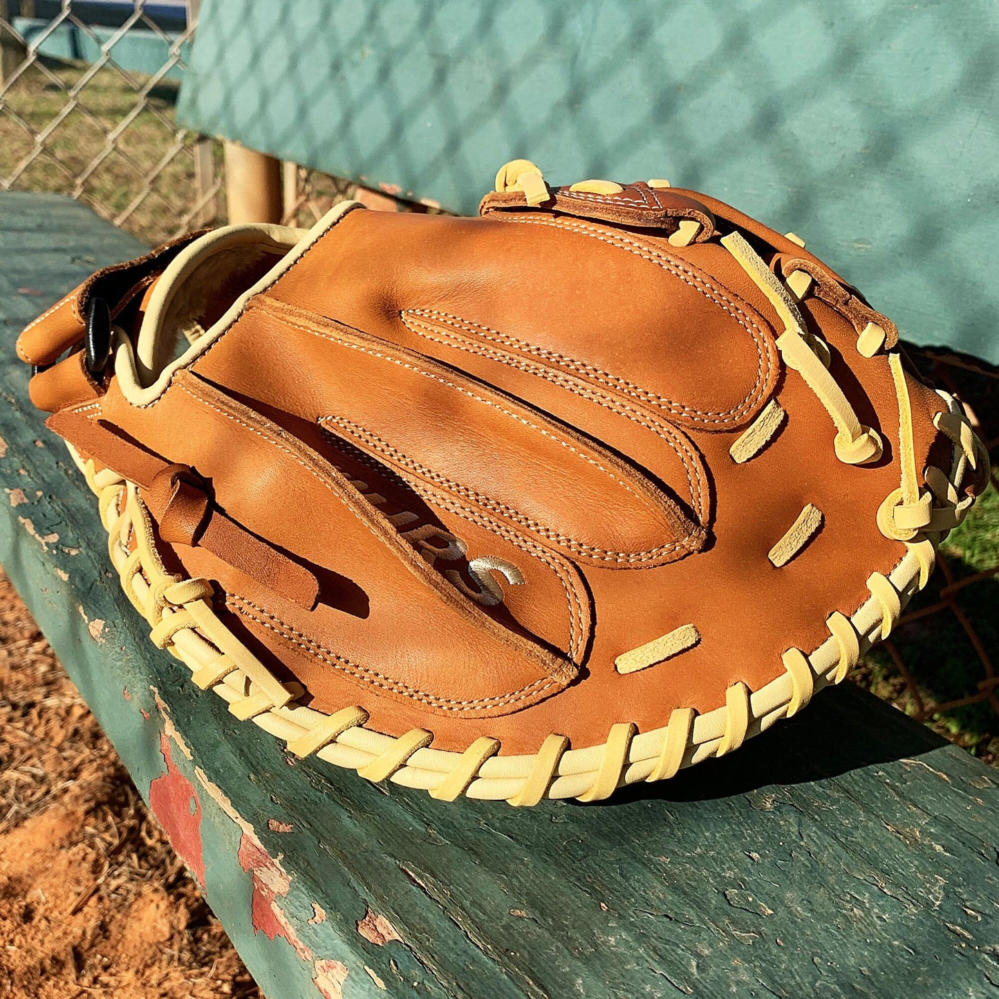 34" Softball Catcher's Mitt - Tan with Cream Laces