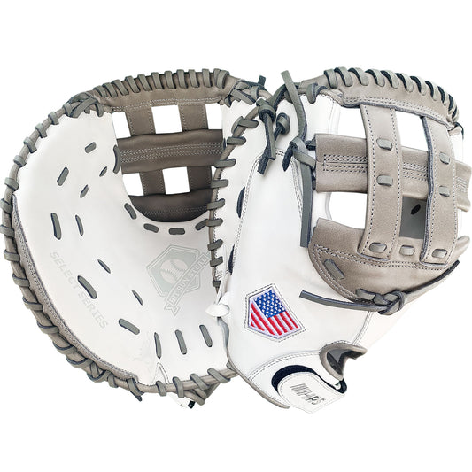 34" Softball Catcher's Mitt - White with Gray Laces
