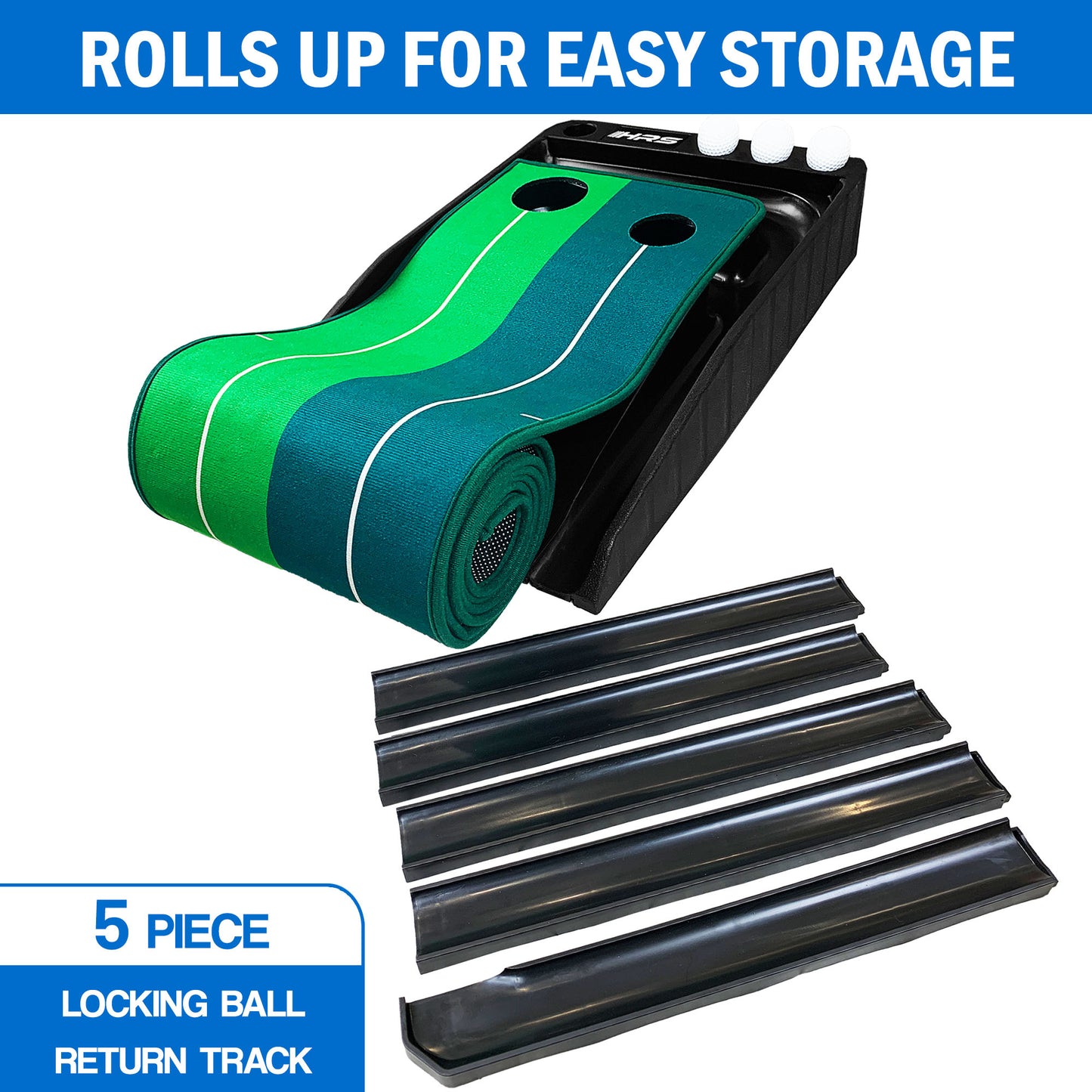 Indoor Golf Putting Practice Green With 3 Golf Balls- Great For Any Indoor Space/Office/Basement/Living Room - Automatic Ball Return