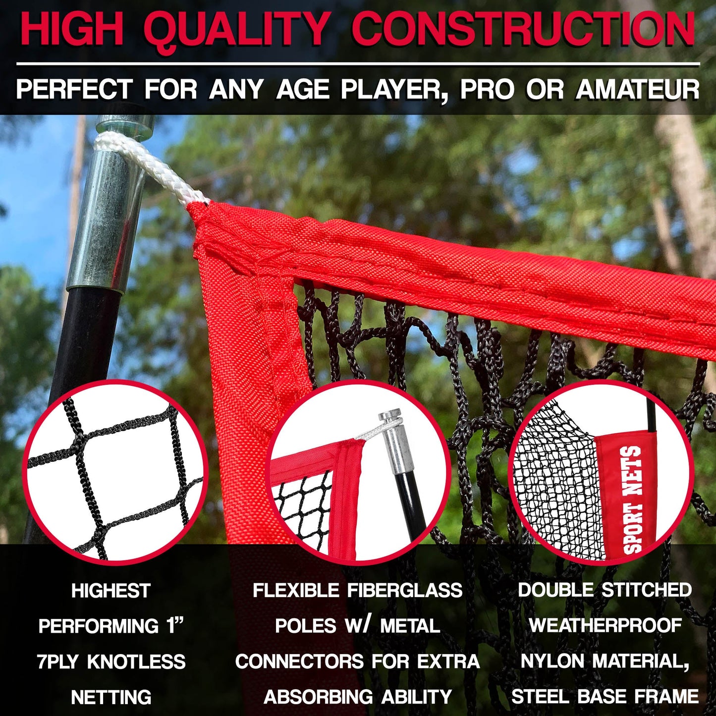 Heavy Duty 10x7 Golf Hitting Net - Perfect Golf Practice Net. Use Indoor, Outdoor, Garage, Backyard, Or In Any Open Field