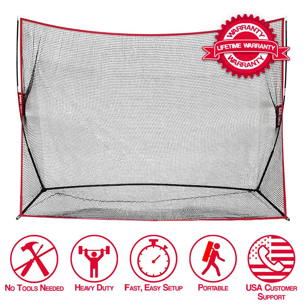 Heavy Duty 10x7 Golf Hitting Net & Mat - Perfect Golf Practice Net. Use Indoor, Outdoor, Garage, Backyard, Or In Any Open Field