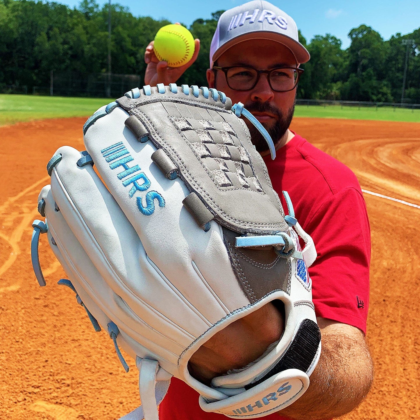 12" - White and Light Blue - Basket Web
