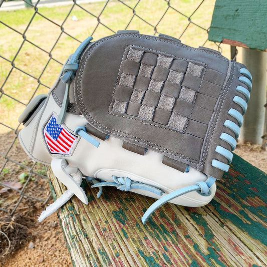 12" - White and Light Blue - Basket Web